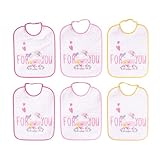 Ellepi Elastische Kindergarten-Lätzchen und wasserdichte Baumwollschnüre, Mädchen 2,...