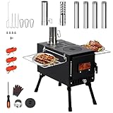 REDCAMP Camping Zelt Herd, Faltbarer Zelt Holz Brennofen, Tragbarer heißer Zelt Holzofen mit...