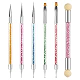 Sularpek 6 Stück Nagel Pinsel Set,Nagelpinsel,Nail Art Dotting Tools Mit 1 Sponge Brush...