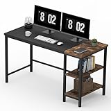 FitStand FD4 140x60x75cm Fester Tisch, Fester Schreibtisch, Computertisch mit Bücherregal, Home...