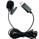 USB Externes Lavalier-Mikrofon, 2 m Kabel für Smartphone und Auto-DVD-Player, direktionales Audio,...