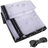 Klare Plane Wasserdicht Regenschutz Abdeckplane Verstärkte Kanten Mit Ösen Für Balcon Camping...