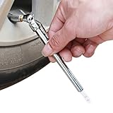 Reifenmessgeräte - Hochleistungs -Reifen -Druckmesser, Stahlluft Chuck Psi Gauge | Manueller...