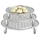 huoanpo 3-teiliger ​​Dämpfeinsatz​​ mit abnehmbaren Füßen - Edelstahl ​​Dünsteinsatz...