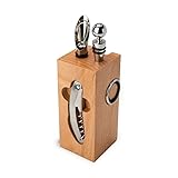 ROMINOX Geschenkartikel Weinaccessoires // Buche Block – Weinzubehör 7-teilig, Block mit...