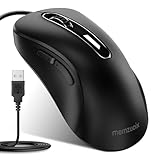 memzuoix Maus mit Kabel – Optische USB-Maus mit 1400 DPI, 5 Tasten, ergonomisches Design, 1,5 m...