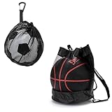 Lucywey 2 Stück Sporttasche Set Fußballtasche aus robustem Oxford-Mesh Tragbare Sporttasche...