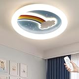 LED Deckenlampe für Kinder 50cm Moderne Regenbogen Wolke Designe Kinderlampe 34W Dimmbar Acryl...