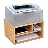 Relaxdays Druckerständer Schreibtisch, 3 Fächer, Regal für Drucker, HxBxT: 22 x 40 x 30 cm,...
