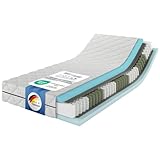 MSS e.K. MedicSpring 2-in-1 Taschenfederkern 90x200 | 2 Härtegrade in Einer Matratze H3 / H4...