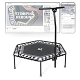 SportPlus Fitness Trampolin für zuhause, mit Haltestange (5-Fach höhenverstellbar), weiche...