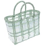 Sosoport Handgestrickte Flexible Kunststoff Handtasche Klein mit Fest Vernähter Handschlaufe...