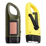 Sporgo LED Handkurbel Taschenlampe Wiederaufladbare: 2 Stück Solar Taschenlampe Dynamo...