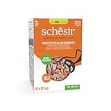 Schesir, Thunfisch und Hühnchen mit Garnelen in Gelee, komplettes Nassfutter für Katzen, im...