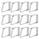 LMOMSS Tischdeckenklammern, 12 Stück Tischtuchklammern Edelstahl, Tischdeckenklammern für...