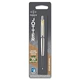 Parker Jotter Kugelschreiber | Edelstahl mit Goldzierteile | Mittlere Spitze | Blaue Tinte