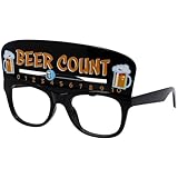 Folat 24087 Partybrille - Bierzähler - Beer Count - Schwarz - Festbrille, Mottoparty, Karneval,...