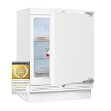 Exquisit Unterbau Kühlschrank UKS140-V-FE-010D | Nutzinhalt 138 l | Türanschlag wechselbar | LED...