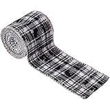 CashMuch Weihnachtsband, kariert, 6,3 cm x 4,5 m, Polyester, Draht, Bastelband für selbstgemachte...