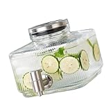 NONGYU Glaskrug mit ergonomischem Wasserhahn-Mechanismus und spülmaschinenfesten, abnehmbaren...