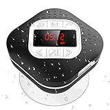 AGPTEK Bluetooth 4.1 Duschradio mit LED Digitalem Bildschirm, Saugnapf, IPX4 Wasserdicht Wireless FM...