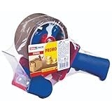 tesa tesapack Strong und Handabroller im Set mit 1 Rolle geräuscharmem Paketklebeband - Braun - 66...