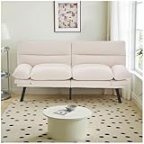 Wyibwy Modernes 2-Sitzer-Sofa mit verstellbarer Rückenlehne und Armlehnen, umwandelbar in ein...