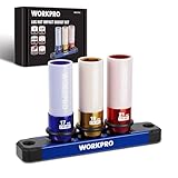 WORKPRO Schlagschraubereinsatz 3-tlg., Stecknuss-Set 1/2 Zoll, Professionelles Steckschlüssel-Set,...