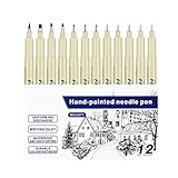 Finelliner Abbey Hand-Peeted Comic Bleistift Tuschestifte | Ermüdungsfreies Charakterwerkzeug...