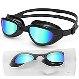 HotSrace Polarisiert Schwimmbrille für Herren und Damen (Polarized/Full Black with Golden Lens)