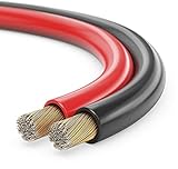 Sonero® 25 Meter 2x2,50mm² CCA Lautsprecherkabel/Boxenkabel, Farbe: rot/schwarz