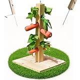 Melko Futterbaum Kaninchen Futterspender 45 cm hoch Nagerbaum Nagetiere Futterstation mit Erdspieß...