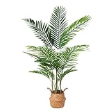 Ferrgoal Kunstpflanze Areca Palme mit Seegras Korb 140cm Plastik Künstliche Pflanzen Groß im Topf...