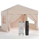 JUMMICO pavillon 3x3 Wasserdicht Stabil mit Seitenwänden Faltpavillon Partyzelt Gartenzelt mit UV...