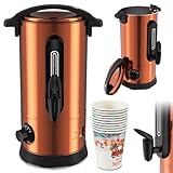 Cecaylie 8 L Glühweinkocher, Glühweinkessel Kupfer, inkl. 10 Tassen, Heißgetränkeautomat aus...
