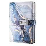 Tagebuch mit Schloss, BetterJonny Notizbuch aus Leder A5 PU Leder Journal mit Schloss Reisetagebuch...