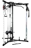 Train Hard® Kabelzug Trainer Latzugstation Kraftstation Cross Over mit Klimmzugstange, Bizeps- /...