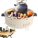 Tragbarer Holzkohlegrill, Grill für den Schreibtisch, Outdoor-Grill, Holzkohle-Smoker im Freien,...