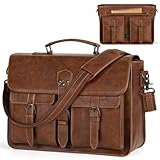 RAINSMORE Aktentasche Herren Laptoptasche 15.6 Zoll Ledertasche Messenger Bag Business Arbeitstasche...