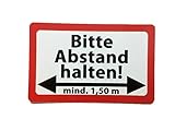 Bitte Abstand halten 2 Schilder magnetisch und selbstklebend Aufkleber 8,6 cm x 5,4 cm...