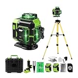 Kreuzlinienlaser Grün 16 Linien Nivellierlaser, 4 x 360 ° Laser wasserwaage mit Teleskopstativ,...