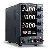 Labornetzgerät einstellbar 30V 10A, Variables DC-Netzteil mit USB-A/Typ-c-Schnellladeanschluss,...