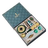 Siegelwachs-Set, Siegelwachs, Siegelwachsstempel, Wachserhitzer und Löffel aus Wachsperlen,...