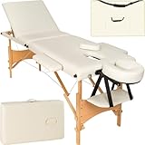 tectake® Mobile Massageliege 3 Zonen, höhenverstellbar, klappbar, Zubehör Kopfstütze, Tasche,...