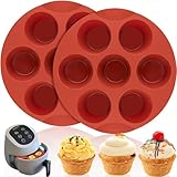 CLUEWR 2 Stück Muffin Backform Silikon Air Fryer Muffinform Heißluftfritteuse Cupcake Förmchen...