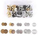 32 Stück Magnetverschluss Nähen Handwork, 14mm/18 mm Magnetische Knöpfe, 4 Farben Magnetknöpfe...