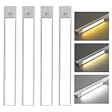 4 Stück Schrankbeleuchtung Led, Schranklicht mit Bewegungsmelder, Ultradünne Schranklicht...