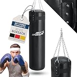 ArtSport Boxsack Set 30 kg gefüllt, Box Set mit 4-Punkt-Stahlkette & Drehwirbel - für Erwachsene,...