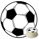 J&M DECO Essbare Tortenaufleger Fußball – Runde Tortendeko 20 cm aus Oblatenpapier – Geburtstag...