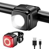 OnMeto Fahrradlicht Set,IPX5 Wasserdicht Frontfahrrad Lampe Rücklicht Fahrrad licht Set,USB Typ-C...